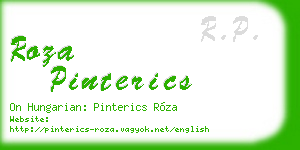 roza pinterics business card